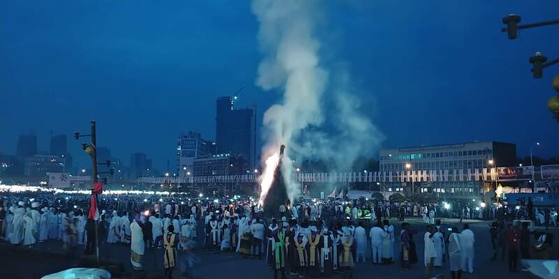 Meskel bonfire ceremony